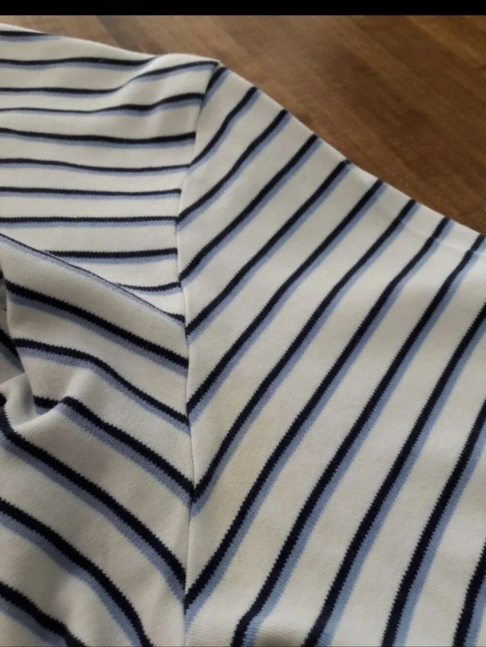 Polo Ralph Lauren White & Navy Striped Polo Shirt Size L